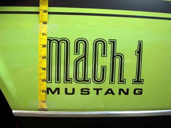 The two photos above show where to correctly locate the Mach 1 fender 